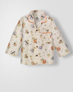 Kokobara 2 PCS Muslin Animal Safari Night Suit - Cream back view