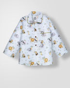 Kokobara 2 PCS Muslin Animal Safari Night Suit - Ocean Blue back view