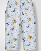 Kokobara 2 PCS Muslin Animal Safari Night Suit - Ocean Blue close-up
