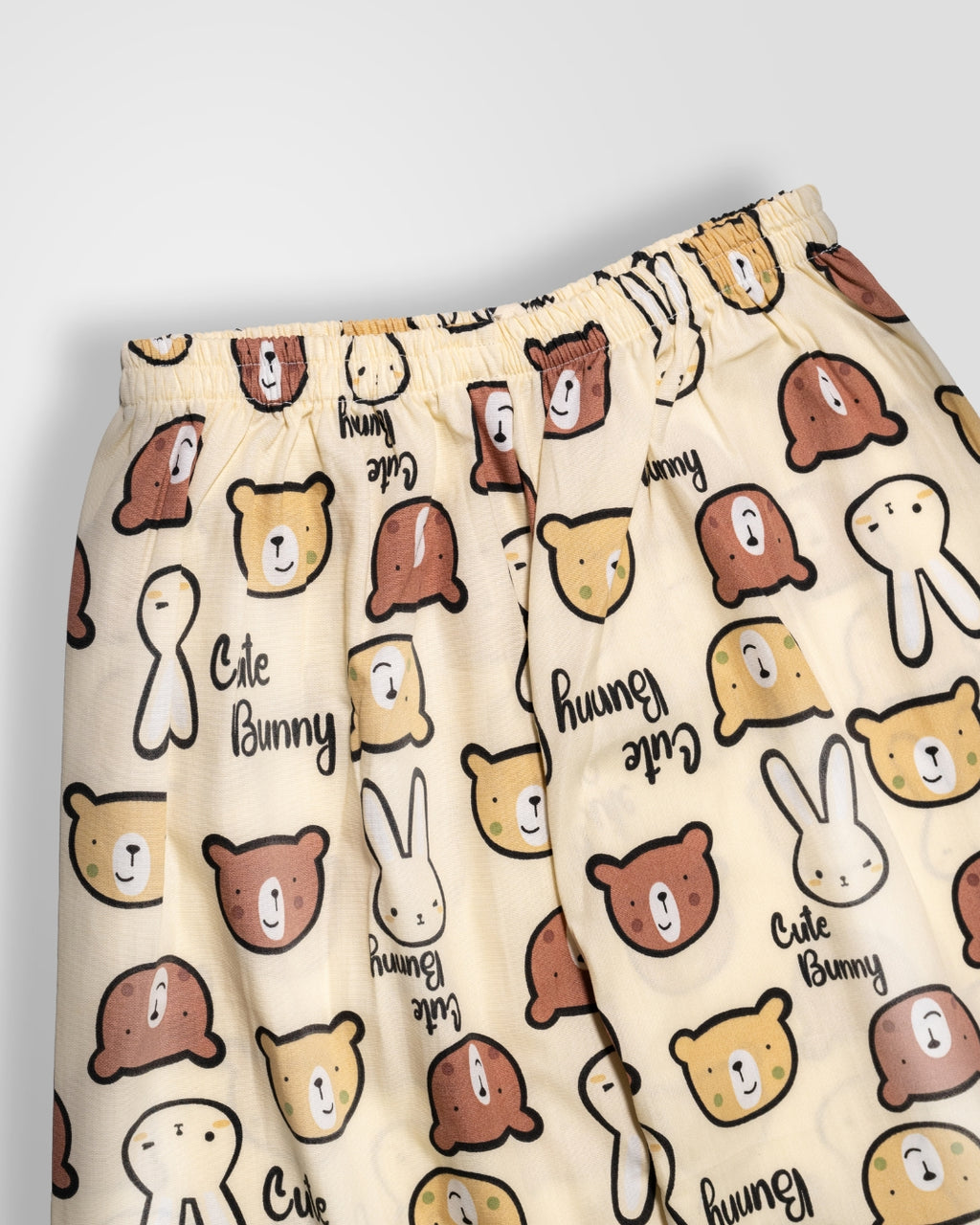 KOKOBARA 2 PCS Premium Pure Cotton Cute Bunny Night Suit | Brown