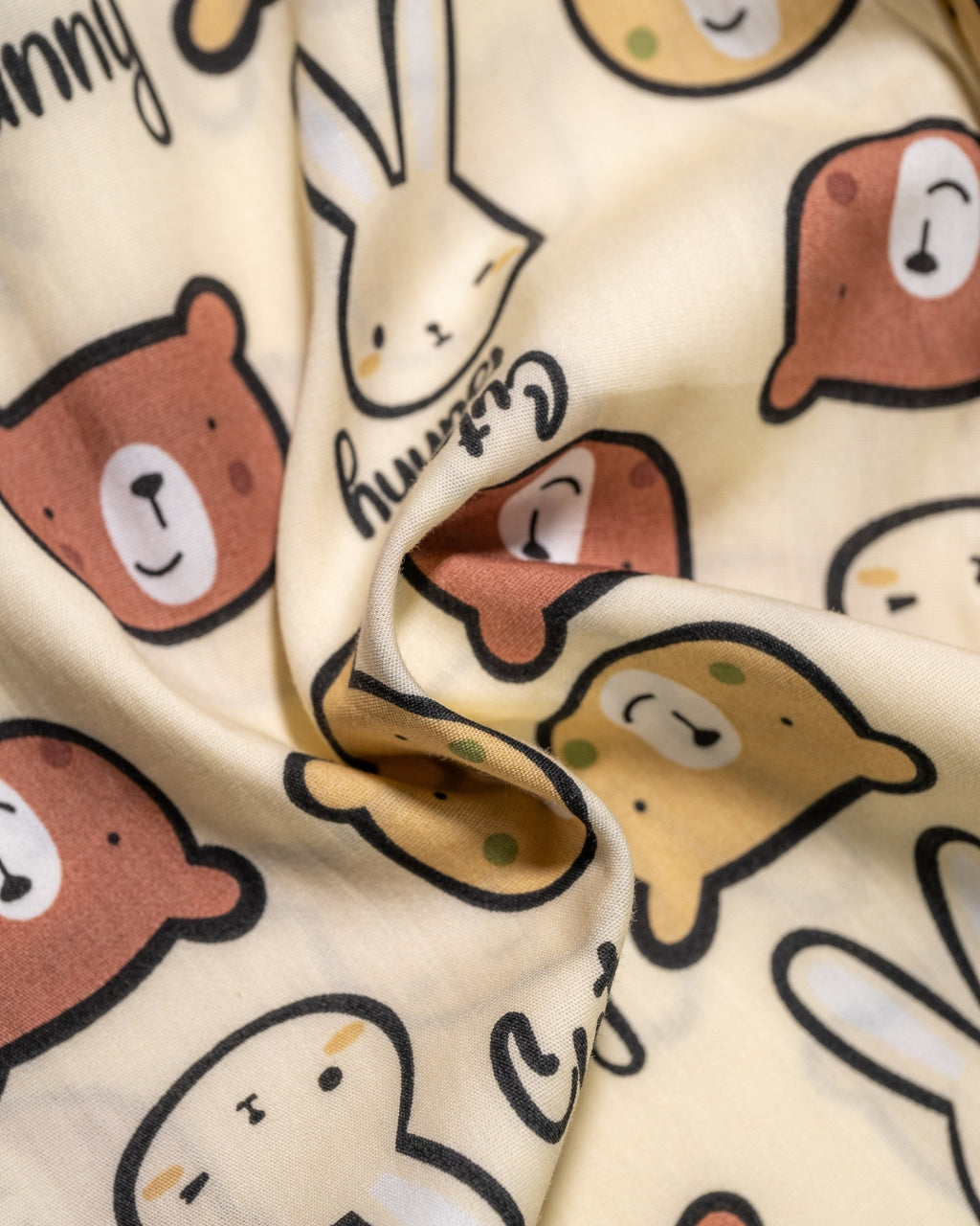 KOKOBARA 2 PCS Premium Pure Cotton Cute Bunny Night Suit | Brown