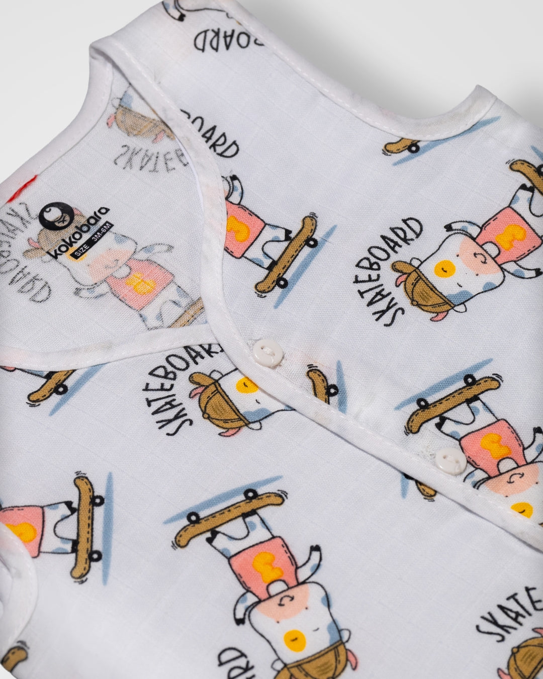 KOKOBARA Jhabla Skate Squad Pure Muslin | Light Grey | Pack of 1