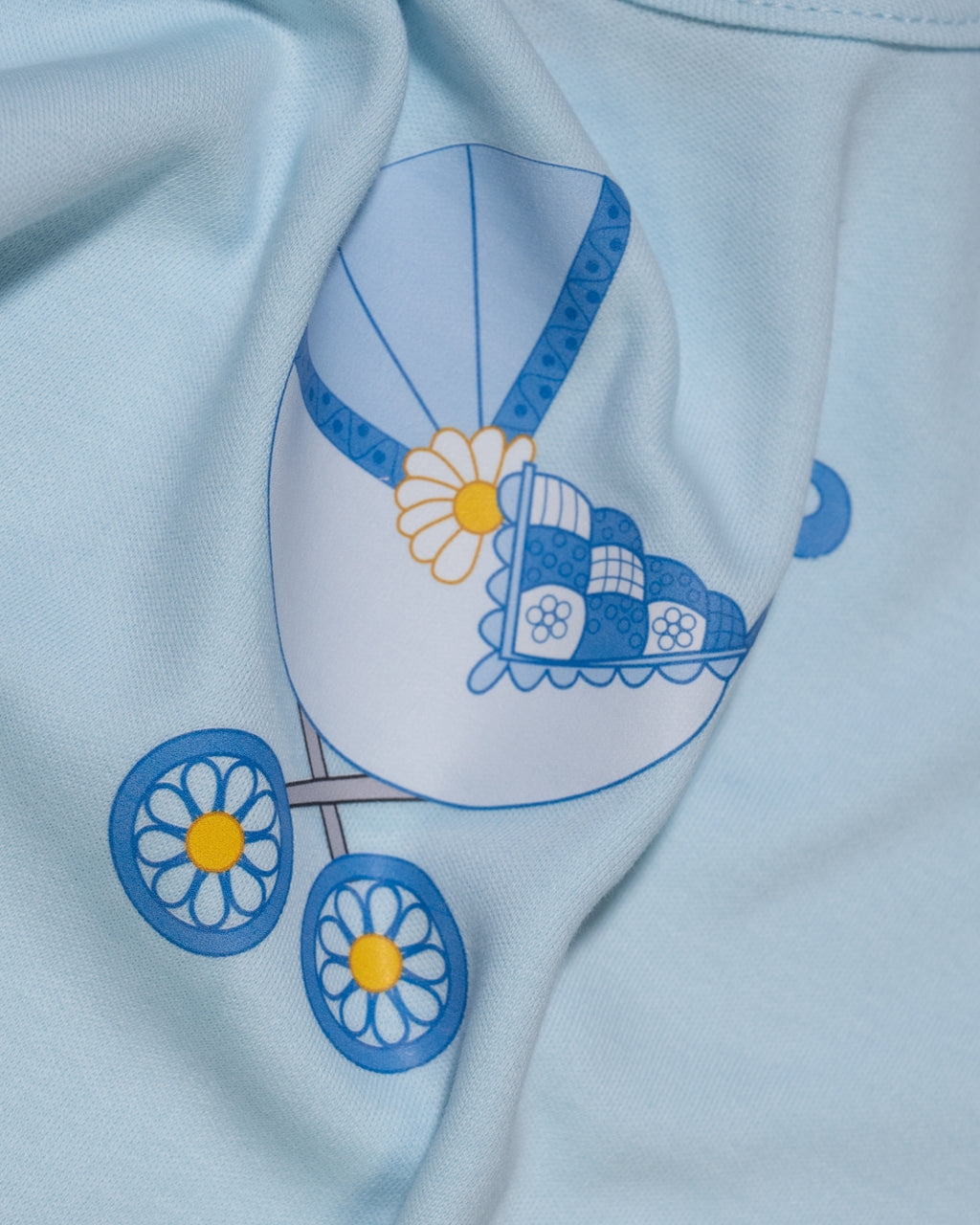 KOKOBARA Onesie Pure Cotton 3 PCS Set Pram Print | Blue