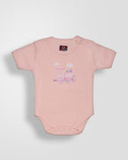 Kokobara Onesie Cotton 3 PCS Set Train Print - Pink back view