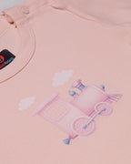 Kokobara Onesie Cotton 3 PCS Set Train Print - Pink additional view