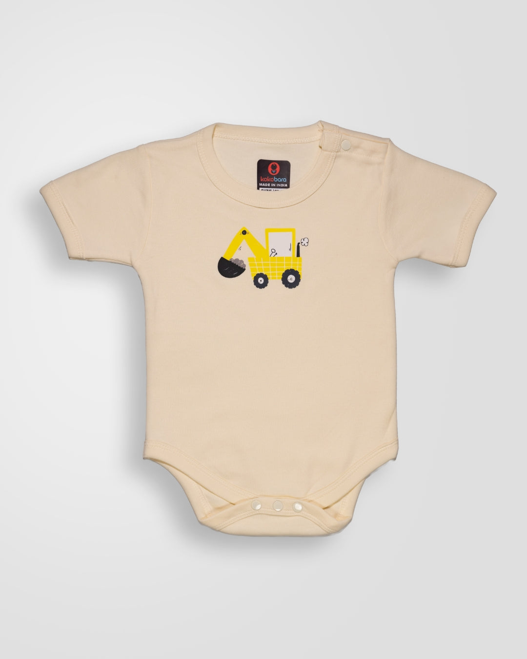 KOKOBARA Onesie Pure Cotton 3 PCS Set Construction Print | Yellow