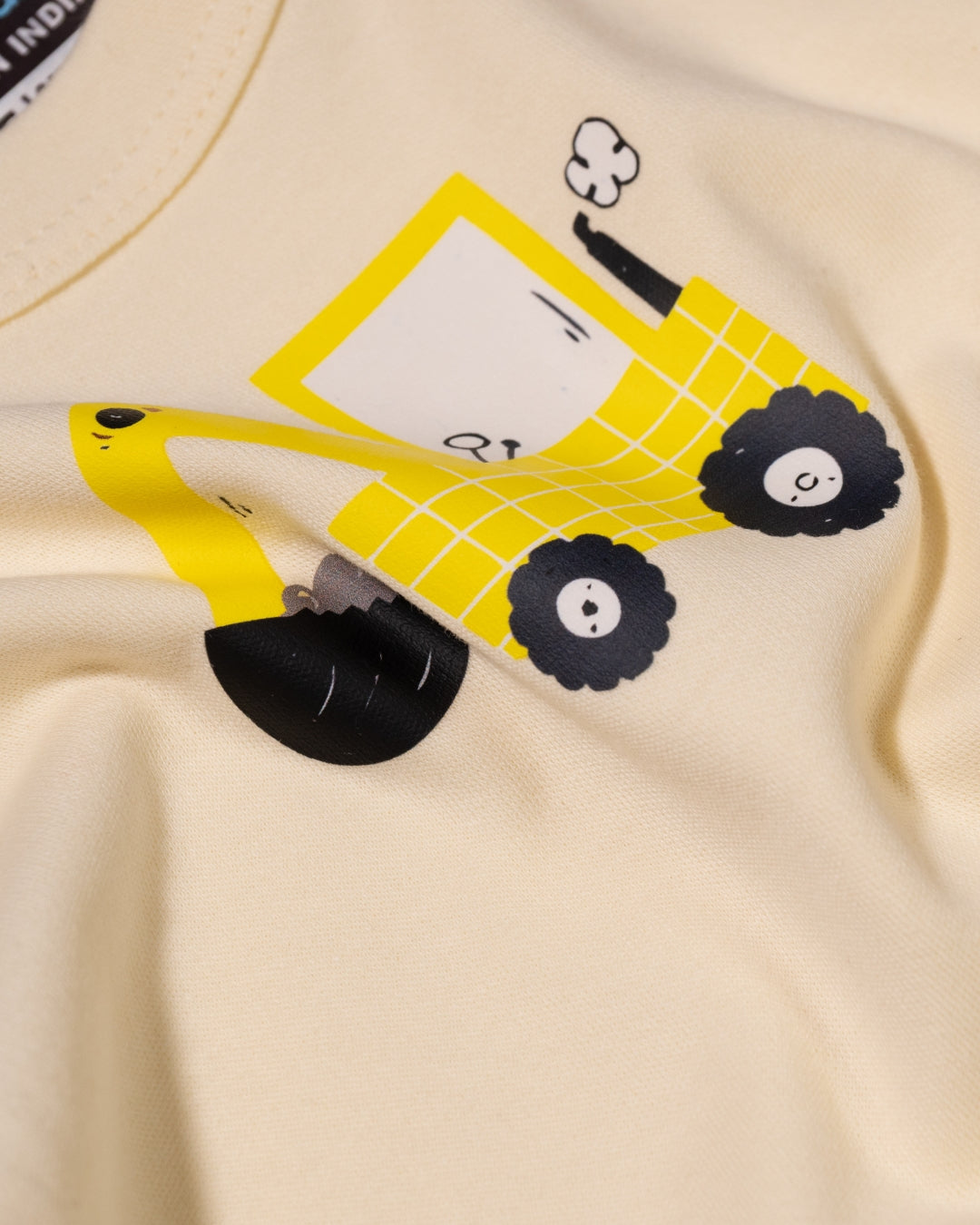 KOKOBARA Onesie Pure Cotton 3 PCS Set Construction Print | Yellow