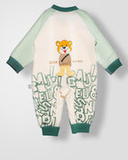 Kokobara Romper GoGo Tiger Cotton - Forest Green back view