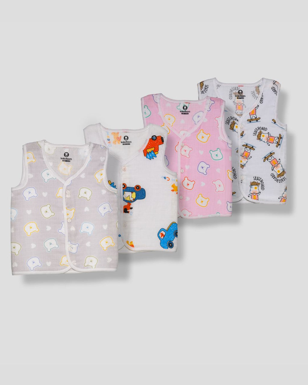 KOKOBARA Jhabla Pure Muslin All Prints | Pack of 4