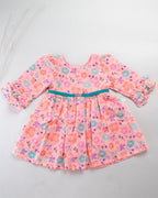 Kokobara The Juliette Ruffle Frock - Peach Blossom front view