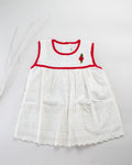 The Rosebud Frock - White/Red