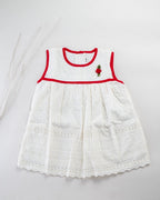 Kokobara The Rosebud Frock - White/Red front view