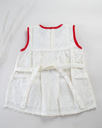 Kokobara The Rosebud Frock - White/Red back view