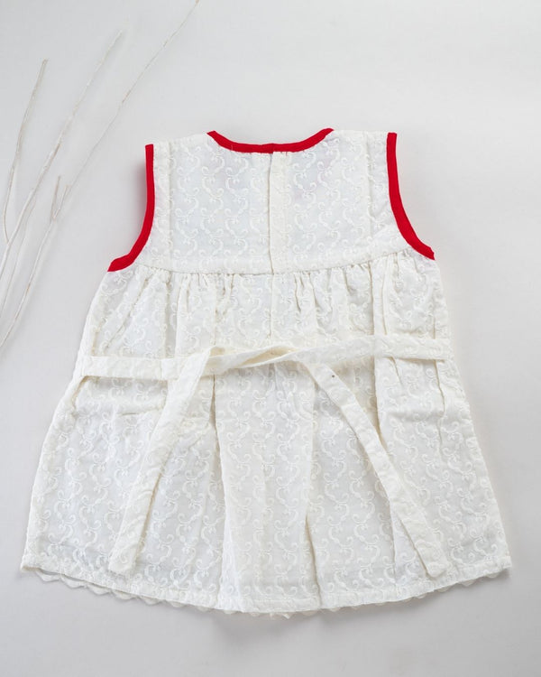The Rosebud Frock - White/Red alternate view